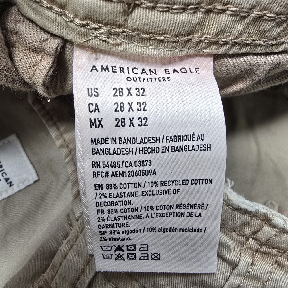 American Eagle Slim Lived In Cargo Pants Men's 28x32‎ Khaki Utility AE - Picture 10 of 10